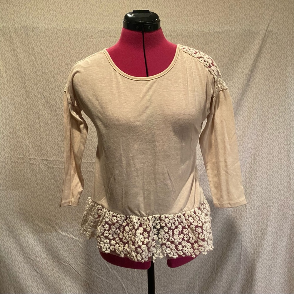 High Low Flower Lace Top